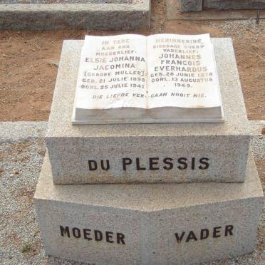 PLESSIS Johannes Francois Everhardus, du 1878-1949 &amp; Elsie Johanna Jacomina MULLER 1850-1947