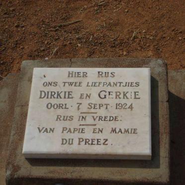 PREEZ Dirkie, du -1924 :: DU PREEZ Gerkie -1924