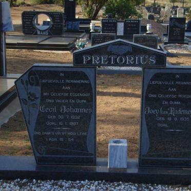 PRETORIUS Cecil Johannes 1932-1987 &amp; Joey RADEMEYER 1935-