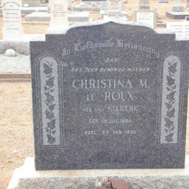 ROUX Christina M., le nee VAN NIEKERK 1884-1952