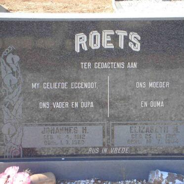 ROETS Johannes H. 1912-1980 &amp; Elizabeth M. 1919-1984