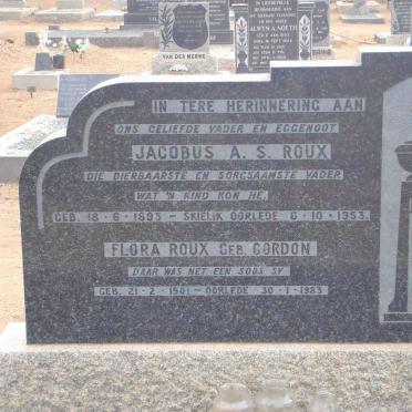 ROUX Jacobus A. S. 1893-1953 &amp;  Flora GORDON 1901-1983