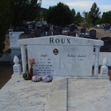 ROUX Japie 1922-1991 &amp; Bettie JOOSTE 1924-