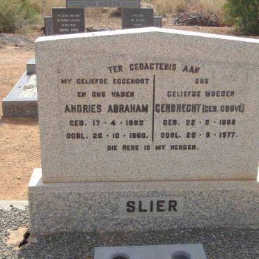 SLIER Andries Abraham 1882-1960 &amp; Gerbrecht GROVE 1888-1977