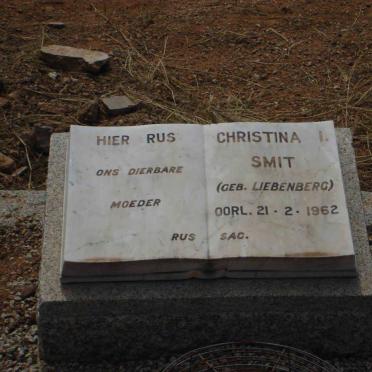 SMIT Christina I. nee LIEBENBERG -1962