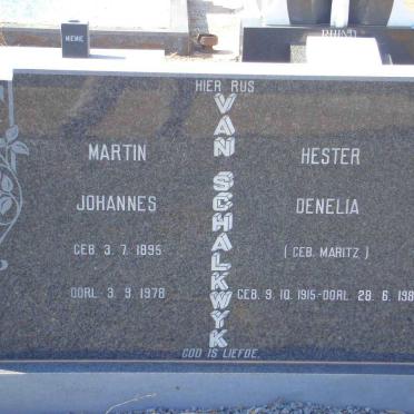 SCHALKWYK Martin Johannes, van 1895-1978 &amp; Hester Denelia MARITZ 1915-1987