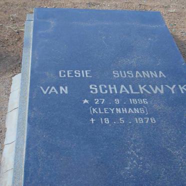 SCHALKWYK Gesie Susanna, van nee KLEYNHANS 1896-1978