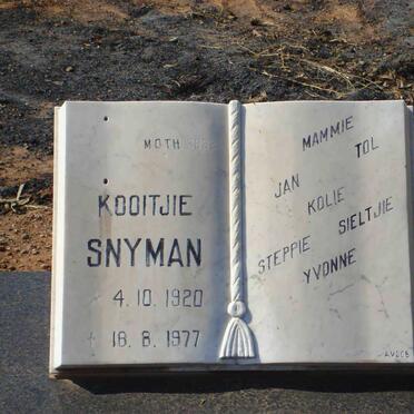 SNYMAN Kooitjie 1920-1977