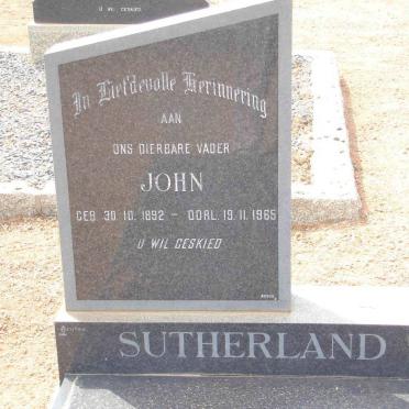 SUTHERLAND John 1892-1965