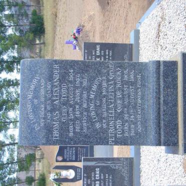 TODD Thomas Alexander 1904-1957 &amp; Petronella Lefina DE KOCK 1905-1988