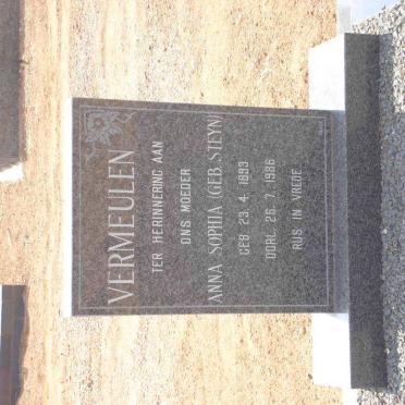 VERMEULEN Anna Sophia nee STEYN 1893-1986