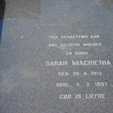 VLOK Sarah Magrietha 1913-1997