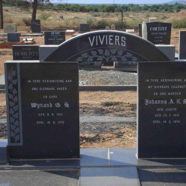 VIVIERS Wynand G. H. 1912-1976 &amp; Johanna A.E.M. JOOSTE 1913-1974