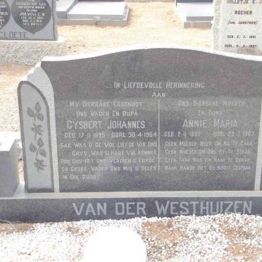 WESTHUIZEN Gysbert Johannes, van der 1895-1964 &amp; Annie Maria 1897-1967