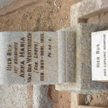 WESTHUIZEN Anna Maria , van der nee LOOTS 1865-1933 :: VAN DER WESTHUIZEN Nico -1922