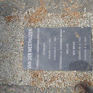 WESTHUIZEN Cornelius Johannes Dreyer, van der 1922-1994 &amp; Petronella Johanna Maria BEAN 1924-2000