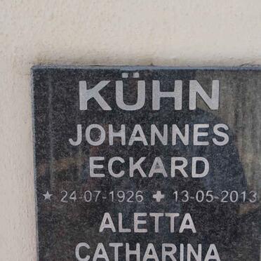 KUHN Johannes Eckard 1926-2013 & Aletta Catharina Johanna 1933-2016