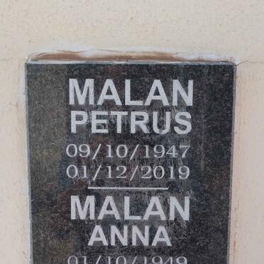 MALAN Petrus 1947-2019 & Anna 1949-
