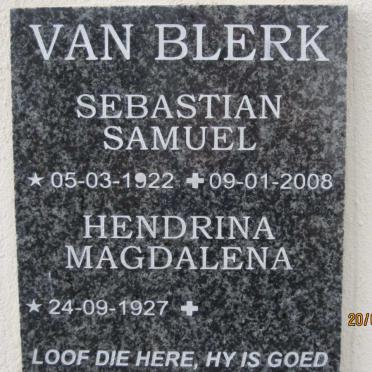 BLERK Sebastiaan Samuel, van 1922-2008 &amp; Hendrina Magdalena 1927-