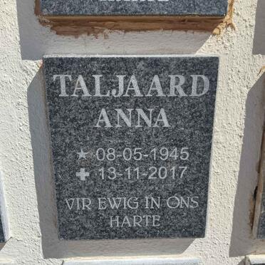 TALJAARD Anna 1945-2017