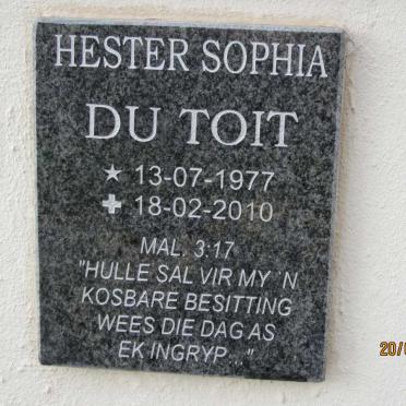 TOIT Hester Sophia, du 1977-2010