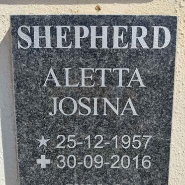 SHEPHERD Aletta Josina 1957-2016