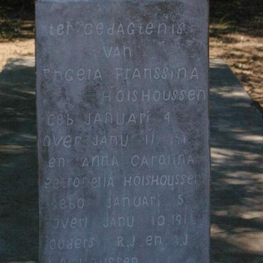 HOLSHOUSSEN Engela Franssina 1915-1915 :: HOLSHOUSSEN Anna Carolina Petronella 1916-1916