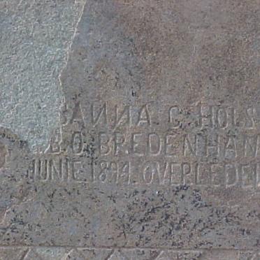 HOLSHOUSEN Susanna C. nee BREDENHANN 1894-1911