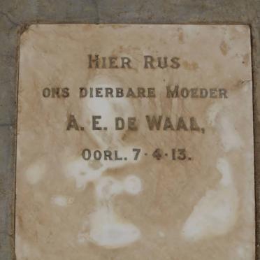 WAAL  A.E., de  -1913