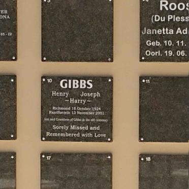 GIBBS Henry Joseph 1924-2001