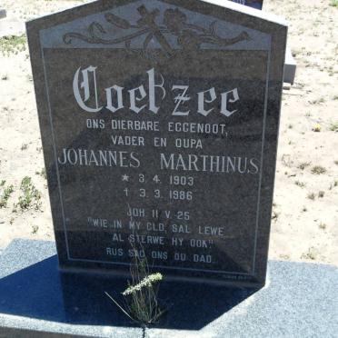 COETZEE Johannes Marthinus 1903-1986