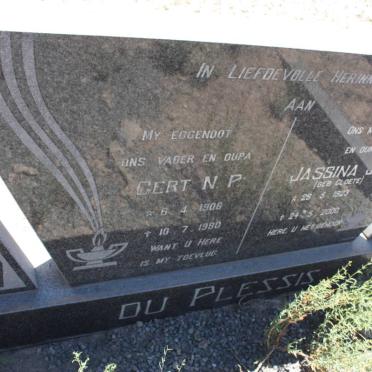 PLESSIS Gert N.P., du 1906-1980 &amp; Jassina J.E. CLOETE 1923-2000
