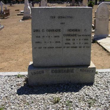 CONRADIE Dirk C. 1862-1929 &amp; Hendrina C. OLWAGE 1868-1941