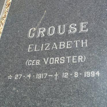 CROUSE Elizabeth nee VORSTER 1917-1994