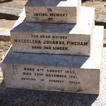 FINCHAM Magdelena Johanna nee VAN LINGEN 1853-1901