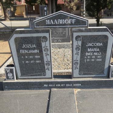 HAARHOFF Jozua Benjamin 1909-1997 &amp; Jacoba Maria NEL 1917-2000
