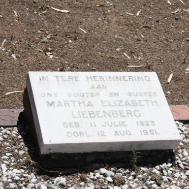 LIEBENBERG Martha Elizabeth 1923-1951
