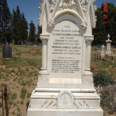 LENSING Herman Arnold 1843-1922 &amp; Gesina Susanna VISSER 1852-1897