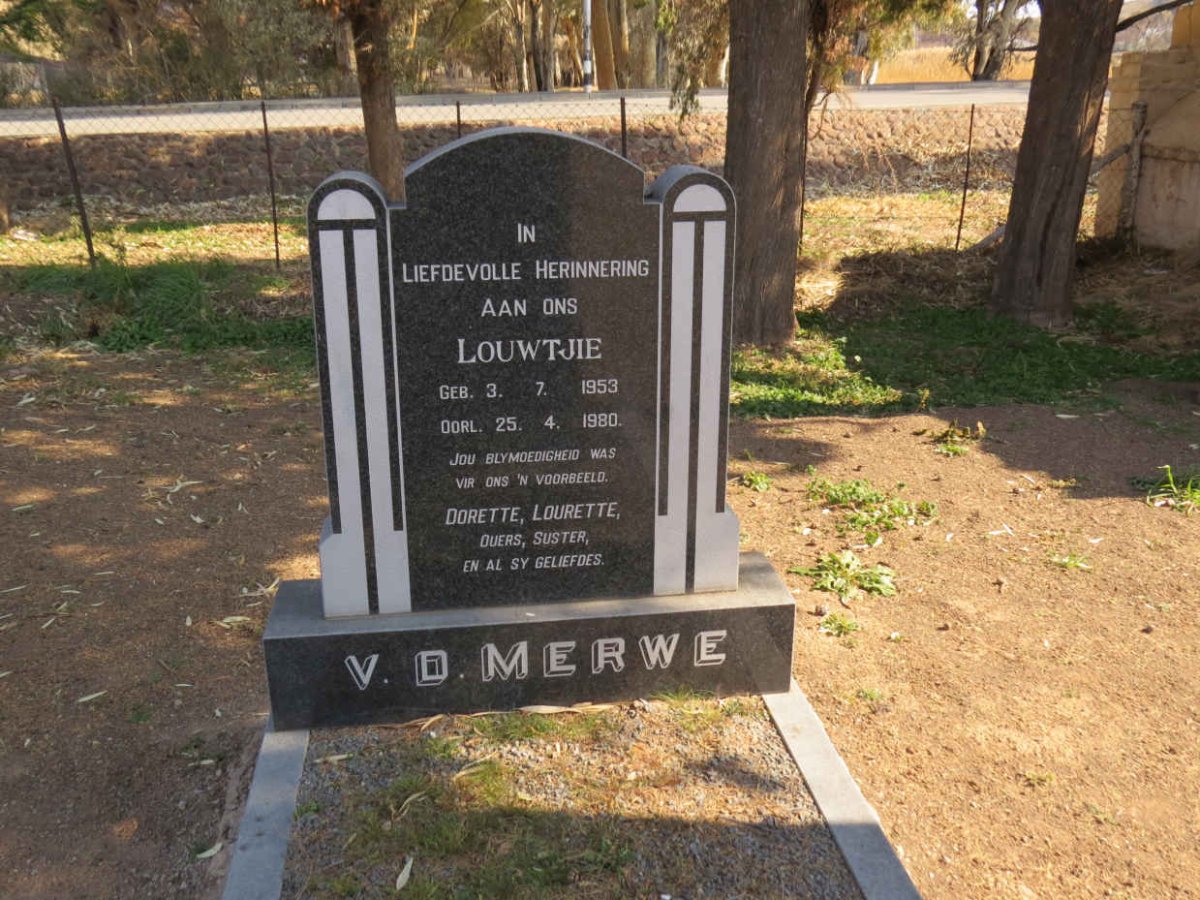 MERWE Louwtjie, v.d. 1953-1980