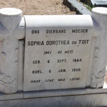 TOIT Sophia Dorothea, du nee DE WET 1864-1950