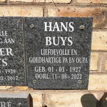 BUYS Hans 1927-2022