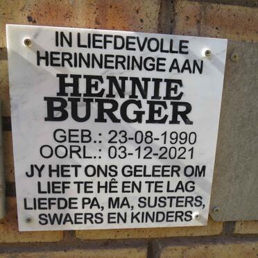 BURGER Hennie 1990-2021
