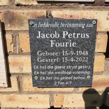 FOURIE Jacob Petrus 1948-2022