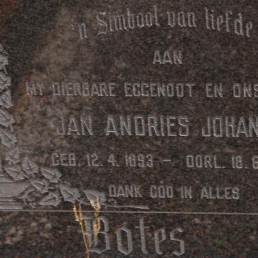 BOTES Jan Andries Johannes 1893-1969