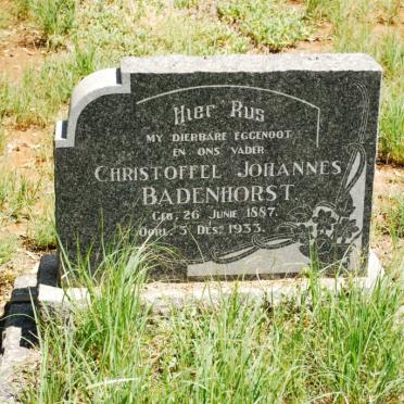 BADENHORST Christoffel Johannes 1887-1933