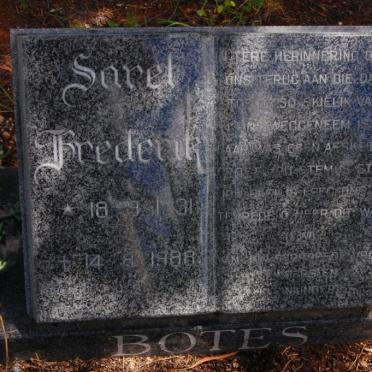 BOTES Sarel Frederik 1931-1988