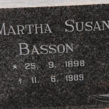 BASSON Martha Susanna 1898-1989