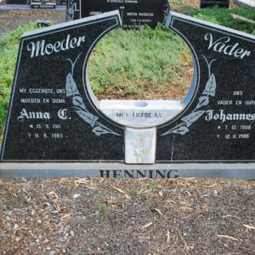 HENNING Johannes J. 1908-1986 &amp; Anna E. 1911-1983