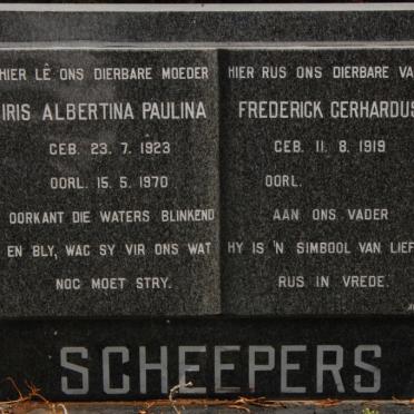 SCHEEPERS Frederick Gerhardus 1919- &amp; Iris Albertina Paulina 1923-1970