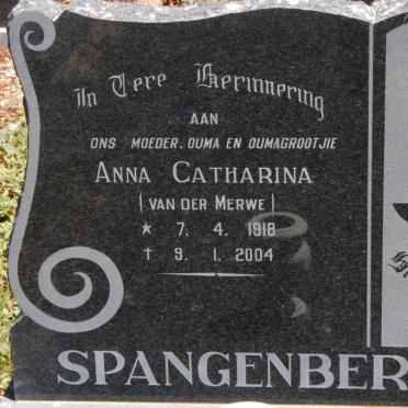 SPANGENBERG Anna Catharina nee VAN DER MERWE 1918-2004